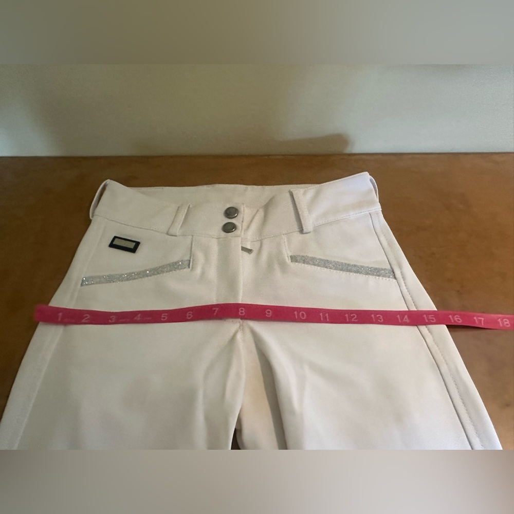 Iago Italia Equestrian Riding Show Breeches, White, Size 24, Good Condition - Picture 10 of 14